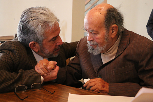 1. Cergio Prudencio presidente de la FCBCB junto al pintor Gil Imana